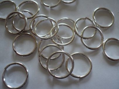 Lot 10 anneaux ouvert argenté 12mm