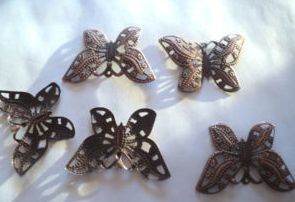 LOT 2 estampes papillon bronze